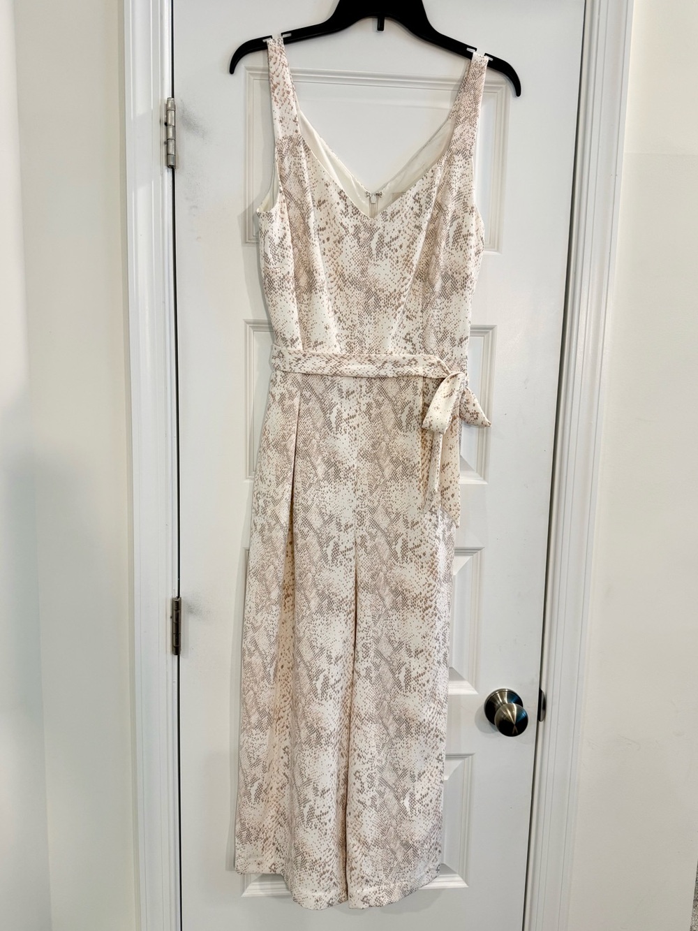 LOFT Outlet Wide Leg Belted Snakeprint Cropped Jumpsuit Size 10 NWT